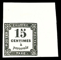 ** N°3, 15c Noir, Coin De Feuille. TTB  Qualité: ** - 1859-1959 Afgestempeld