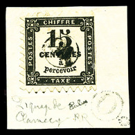 O N°3, 15c Noir, PIQUAGE DE CLAMECY Sur Fragment, RARE (signé Calves/Brun/certificat)  Qualité: O  Cote: 5000 Euros - 1859-1959 Oblitérés