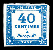 * N°7, 40c Bleu, Frais. TTB (certificat)  Qualité: *  Cote: 600 Euros - 1859-1959 Oblitérés