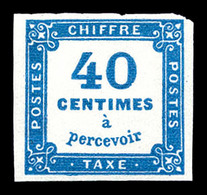 * N°7, 40c Bleu, Frais. TTB (certificat)  Qualité: *  Cote: 600 Euros - 1859-1959 Used