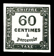 (*) N°9B, Non émis, 60c Noir, Très Jolie Pièce. R.R.R. (certificat)  Qualité: (*)  Cote: 4000 Euros - 1859-1959 Used