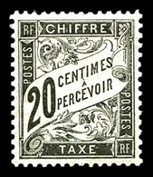 * N°17, 20c Noir, Très Bon Centrage, TTB (certificat)  Qualité: * - 1859-1959 Used