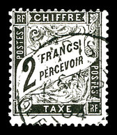 O N°23, 2F Noir, Fraîs, SUP (certificat)  Qualité: O  Cote: 900 Euros - 1859-1959 Afgestempeld