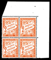 ** N°41, 2f Rouge-orange En Bloc De Quatre Coin De Feuille, Bon Centrage, Fraîcheur Postale. SUP (certificat)  Qualité:  - 1859-1959 Afgestempeld