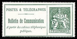 (*) N°30, 3F Vert, Timbre Très Rare En Belle Qualité, SUPERBE. R.R.R. (signé/certificat)   Qualité: (*)  Cote: 9250 Euro - Telegraaf-en Telefoonzegels