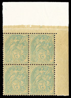 ** N°111i, 5c Blanc, Bloc De 4 Cdf, Impression Recto-verso. SUP  Qualité: **  Cote: 240 Euros - Unused Stamps