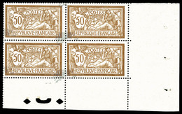 ** N°120b, Merson 50c: Centre à Cheval Sur Bloc De Quatre Coin De Feuille, Pièce Exceptionnelle. SUPERBE. R.R.R (certifi - Unused Stamps
