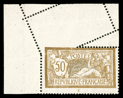 * N°120h, 50c Merson, Piquage Oblique Par Pliage, Cdf. SUP (certificat)  Qualité: *  Cote: 675 Euros - Unused Stamps