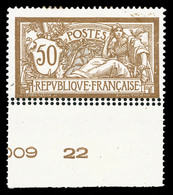 * N°120, 50c Merson, Piquage Double, Bdf. TTB (certificat)  Qualité: *  Cote: 725 Euros - Unused Stamps