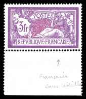 ** N°240, 3f Merson, Sans Cédille à Francaise, Bdf. TTB  Qualité: ** - Unused Stamps