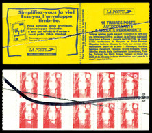 ** N°2874-C6, (cote Maury) Essayez L'enveloppe Timbrée: IMPRESSION SUR RACCORD, (ex Collection J.P Comtet), SUPERBE. R.R - Booklets