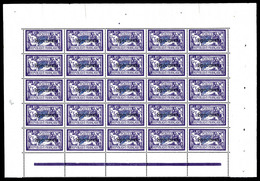 ** N°206-CI 1, 3F Violet Et Bleu Surchargé 'SPECIMEN' En Feuille De 25 Exemplaires, Très Bon Centrage, SUP (certificat)  - Volledige Vellen