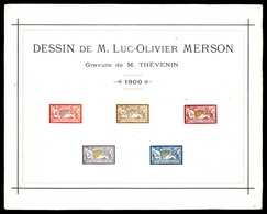 (*) Merson, épreuve Collective De 1900: La Série De 5 Valeurs Du 40c Au 5F, Pièce Exceptionnelle, Grande Raretée, SUPERB - Epreuves De Luxe