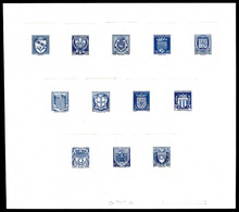 (*) N°526/37, Série Armoiries De 1941, épreuve Collective Unicolore Grand Format, R.R.R, SUP (certificat)  Qualité: (*)  - Epreuves De Luxe