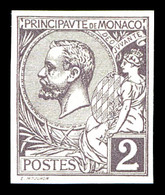 (*) MONACO, N°12a, 2c Violet-brun Non Dentelé. TTB  Qualité: (*)  Cote: 350 Euros - Andere & Zonder Classificatie