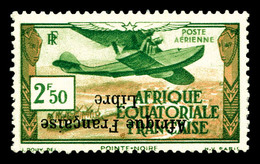 ** AFRIQUE EQUATORIALE, PA: N°15a, 2f50 Vert Et Brun, Surcharge Renversée. SUP (signé/certificat)  Qualité: **  Cote: 39 - Unused Stamps