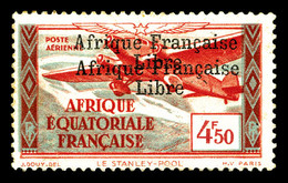 * AFRIQUE EQUATORIALE, PA: N°17a, 4f50 Brique Et Bl.gris, Surcharge Double. TTB (certificat)  Qualité: *  Cote: 350 Euro - Unused Stamps