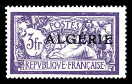 * ALGERIE, N°32a, 3f Merson, Sans Teinte De Fond. TTB (signé Brun)  Qualité: *  Cote: 380 Euros - Unused Stamps