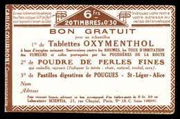 ** ALGERIE, Carnets: N°6, Série 100, OXYMENTHOL, Léger Pli Sur Couverture. B/TB  Qualité: **  Cote: 700 Euros - Neufs