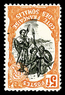 ** COTE DES SOMALIS, N°66, 5F Rouge-orange, Centre Renversé, SUP (certificat)  Qualité: **  Cote: 325 Euros - Unused Stamps