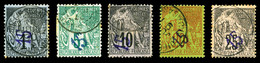 O DIEGO SUAREZ, N°1/5, Série Avec Surcharge Violette De 1890. B/TB  Qualité: O  Cote: 468 Euros - Oblitérés