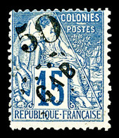 * GABON, N°4, 50 Sur 15c Bleu, R.R. SUP (certificat)  Qualité: *  Cote: 1700 Euros - Unused Stamps