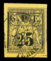 O GUADELOUPE, N°2b, 25 Avec Gros 5. TTB  Qualité: O  Cote: 140 Euros - Unused Stamps