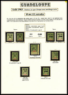 ** GUADELOUPE, N°48, 40 Sur 1F Olive: 17 Exemplaires **/* Comprenant Différentes Variétés Et Types Dont '4' Renversé, Ch - Nuovi