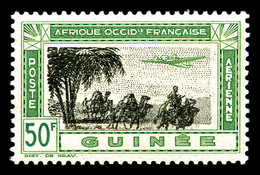 ** GUINEE, PA: N°17b, 50F Vert-jaune Et Brun-olive, Centre Doublé. SUP (certificat)  Qualité: **  Cote: 550 Euros - Unused Stamps