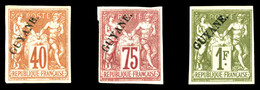 * GUYANE, N°13, 14 Et 15 (*), Les 3 Valeurs TB (certificat)  Qualité: *  Cote: 500 Euros - Unused Stamps