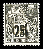 * MADAGASCAR, N°2, 05 Sur 25c Noir Sur Rose. TTB (signé Calves/certificat)  Qualité: *  Cote: 1000 Euros - Unused Stamps