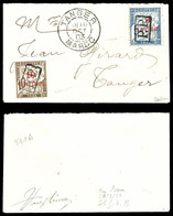 O MAROC BUREAUX FRANCAIS, N°18/19, Paire Surchargée 'P.P' (Port Payé), 5c Sur 5c Bleu Et 10c Sur 10c Brun Sur Petite Let - Used Stamps