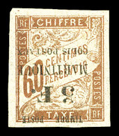 * MARTINIQUE, N°60a, 5f Sur 60c Brun, 'surcharge Renversée'. SUP (certificat)  Qualité: *  Cote: 900 Euros - Unused Stamps