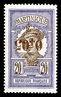 ** MARTINIQUE, N°106a, 5c Sur 20c Violet: Surcharge Renversée, TB (signé Calves)  Qualité: **  Cote: 200 Euros - Nuevos