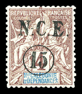 * NOUVELLE CALEDONIE, N°55c, Non Emis, 5 Sur 4c Lilas-brun: Erreur '15 Sur 4c'. SUP (certificat)  Qualité: *  Cote: 750  - Used Stamps