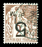 O SAINT PIERRE ET MIQUELON, N°1, 5 Sur 2c Lilas Sur Paille. TTB (signé Robineau/certificat)  Qualité: O  Cote: 3500 Euro - Used Stamps