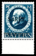 ** SARRE, N°30, 5 M Bleu, Bord De Feuille, Fraîcheur Postale. SUPERBE. R. (signé Scheller/certificat)  Qualité: **  Cote - Andere & Zonder Classificatie