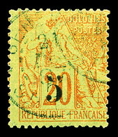 O SENEGAL, N°1, 5 Sur 20c Brique Sur Vert, TB (signé Calves)  Qualité: O  Cote: 240 Euros - Used Stamps