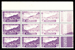 ** SENEGAL, N°118, 10c Pont Faidherbe, Variété D'essuyage Sur Bloc De 9 Exemplaires Bdf. TTB (certificat)  Qualité: ** - Used Stamps