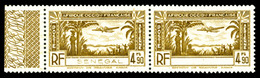 ** SENEGAL, PA:N°16, 4f90 Bistre-olive, Légende Absente Tenant à Normal (7ex Connus) Bdf. SUPERBE. R.R. (certificat)  Qu - Oblitérés