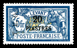 * SYRIE, N°20, 20 Pi Sur 5f Bleu Et Chamois. TTB (certificat)  Qualité: *  Cote: 450 Euros - Unused Stamps