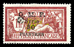 * SYRIE, N°55, 50 Pi Sur 1f. SUP. R.R. (signé Brun/certificat)  Qualité: *  Cote: 1000 Euros - Unused Stamps