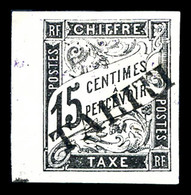 * TAHITI, Taxe: N°7, 15c Noir Bdf. TTB (signé Calves/certificat)  Qualité: *  Cote: 530 Euros - Unused Stamps