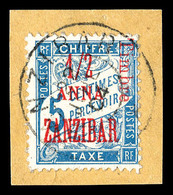 O ZANZIBAR, N°68, 1/2 A Sur 5c Bleu Sur Son Support. TTB (signé Scheller/certificat)  Qualité: O  Cote: 530 Euros - Unused Stamps