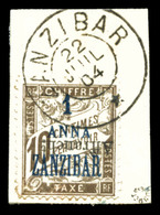 O ZANZIBAR, N°69ab, 1a Sur 10c , Surcharge Renversée. SUP (certificat)  Qualité: O  Cote: 1500 Euros - Unused Stamps