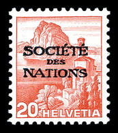 ** SUISSE, Service: N°100, 20c Rouge De 1937, Bdf. SUP (signé Scheller/certificat)  Qualité: **  Cote: 1100 Euros - Autres & Non Classés