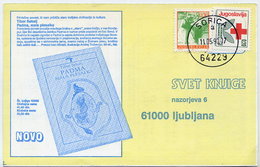 YUGOSLAVIA 1990 Red Cross Week 0.20 D. Tax Used On Commercial Postcard.  Michel ZZM 178A - Beneficiencia (Sellos De)