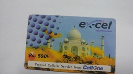 Delcampe - India-ex-cel-recharge Card-(30g)-(rs.500)-(31.5.2005)-(jaipur)-card Used+1 Card Prepiad Free - Inde