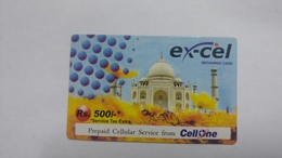 India-ex-cel-recharge Card-(30i)-(rs.500)-(25.7.2006)-(jaipur)-card Used+1 Card Prepiad Free - India