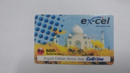 India-ex-cel-recharge Card-(30j)-(rs.500)-(30.4.2007)-(jaipur)-card Used+1 Card Prepiad Free - Inde